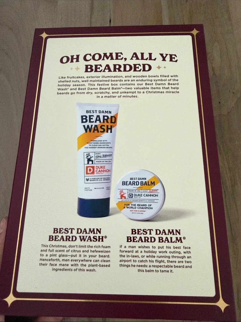 Duke Cannon Whisker Wonderland Beard Care Gift Set — Burgundy & Cream